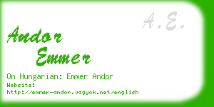 andor emmer business card